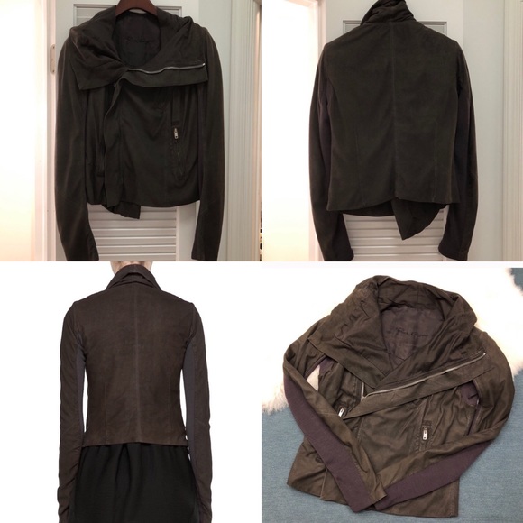 Rick Owens Lambskin Classic Biker Jacket Sz 6 Brwn - Picture 3 of 8